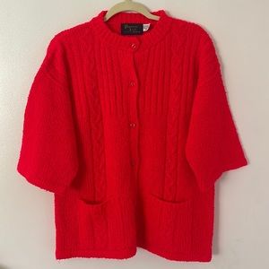 BONNIE LEE LEROY | Women’s Vintage Fire Red Short Sleeve SoCardigan Size L (42)